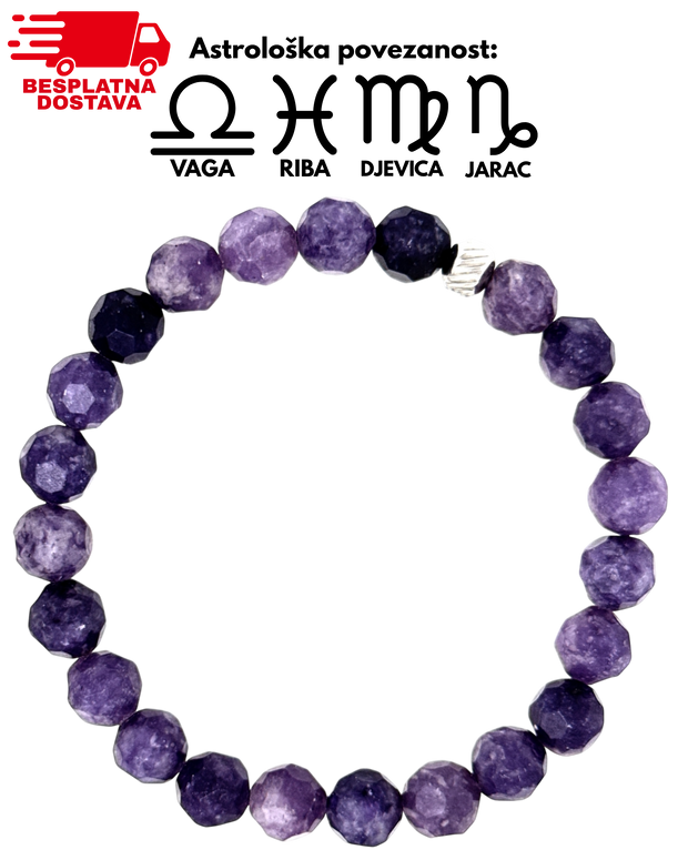Narukvica Mineral Lepidolit