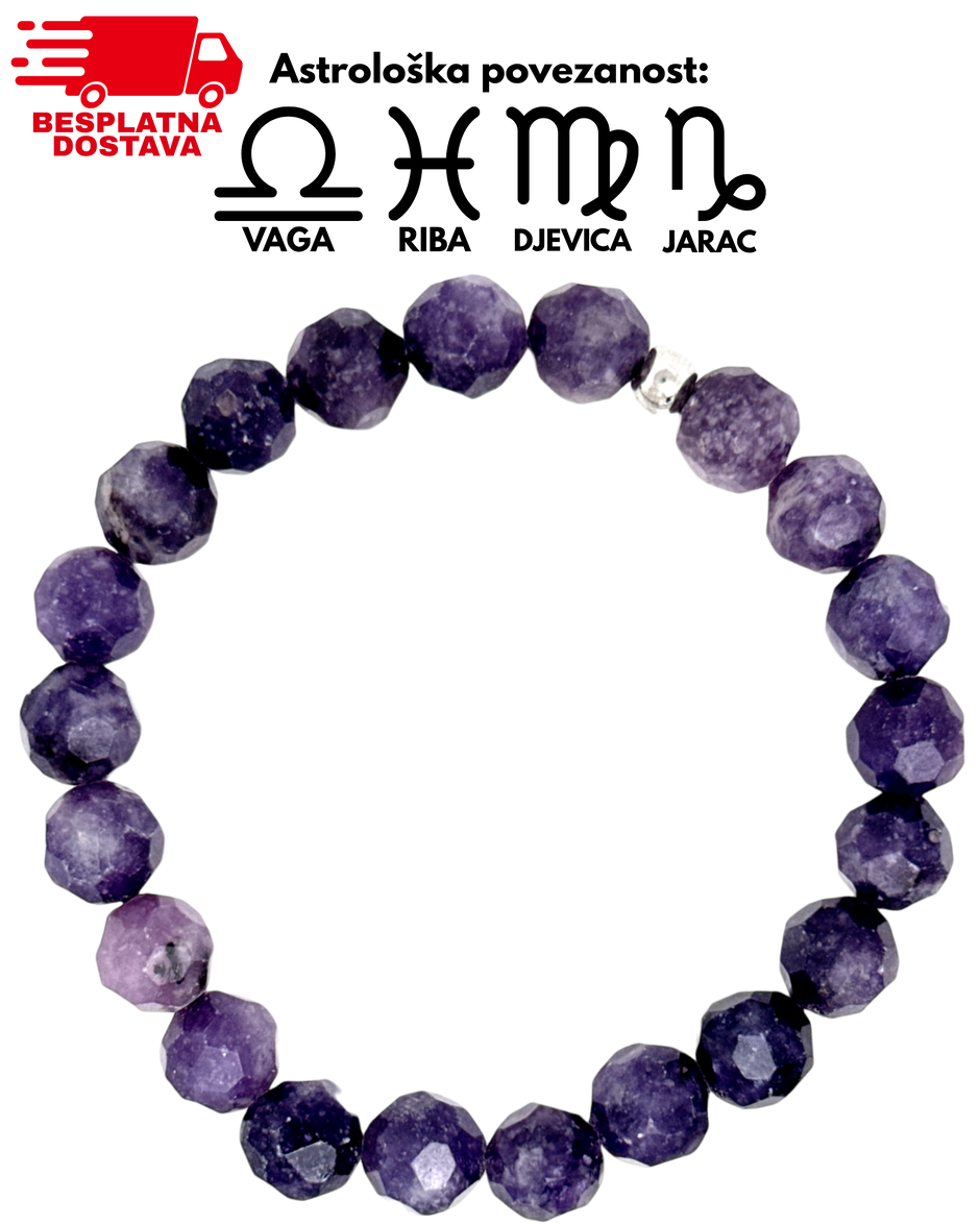 Narukvica Mineral Lepidolit