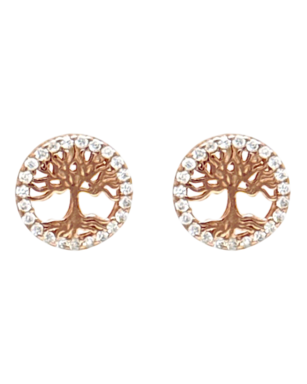 Naušnice RoseGold Drvo Života