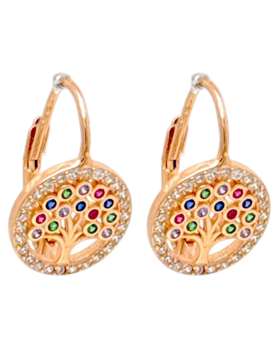 Naušnice RoseGold Kulak Drvo Života