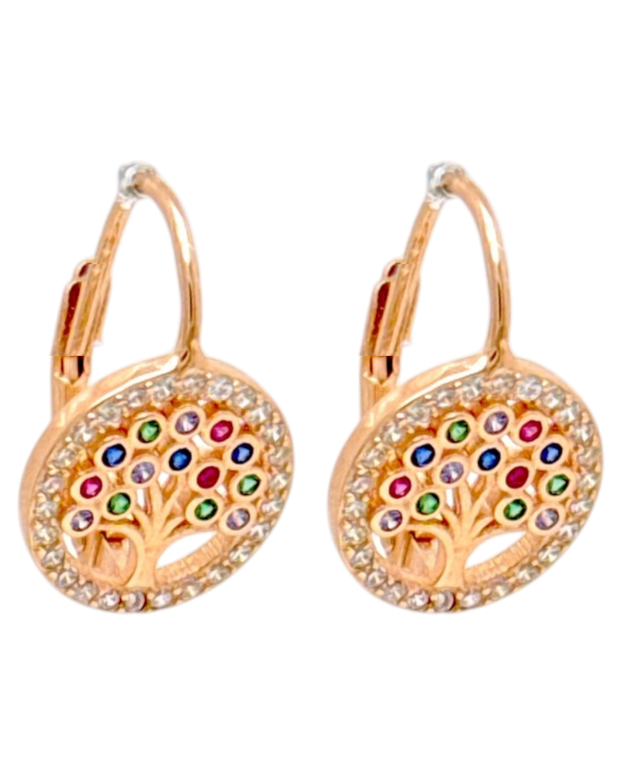 Naušnice RoseGold Kulak Drvo Života