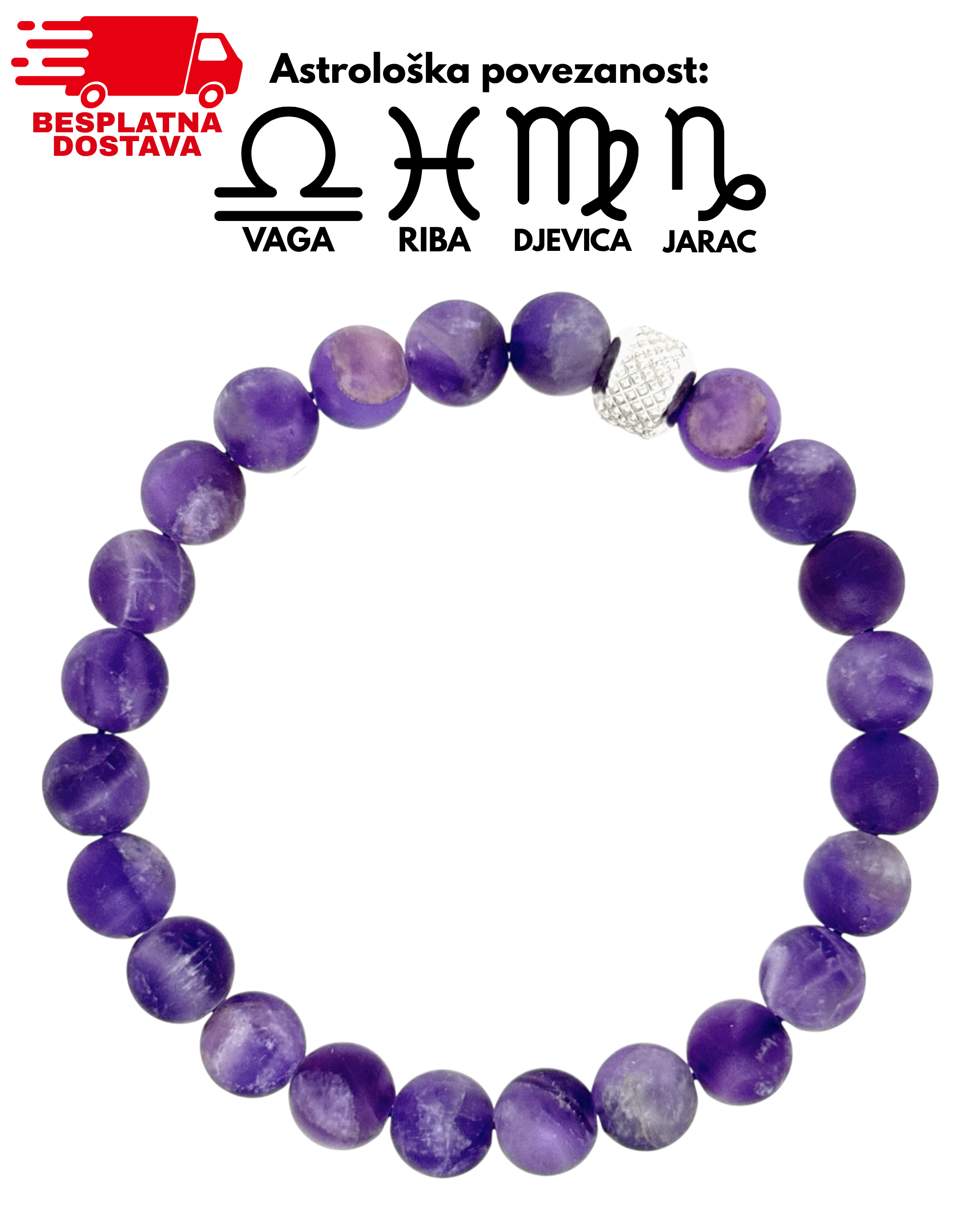 Narukvica Mineral Lepidolit